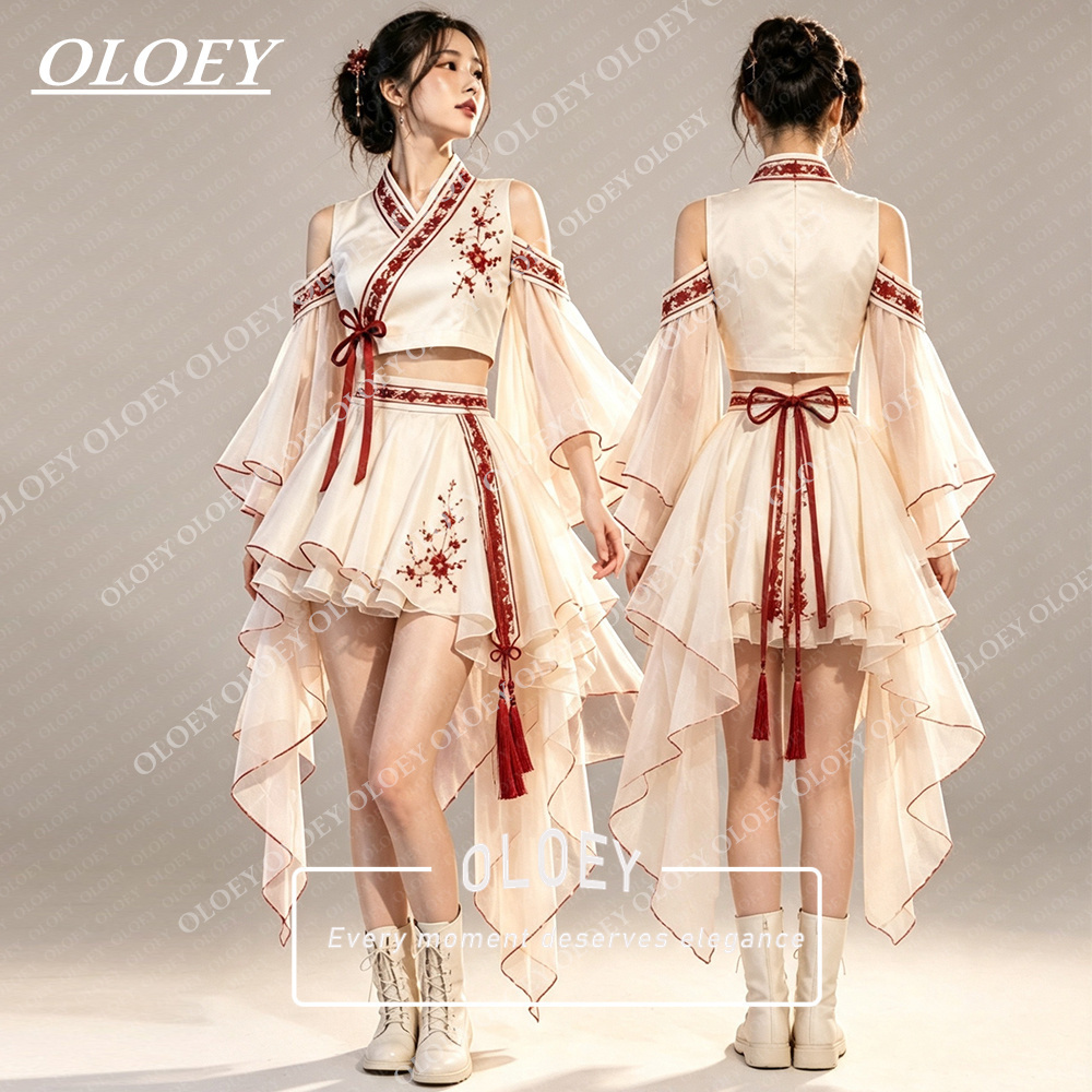 Hanbok Modern Set - OLOEY Set Hanbok Konser Pendek Merah