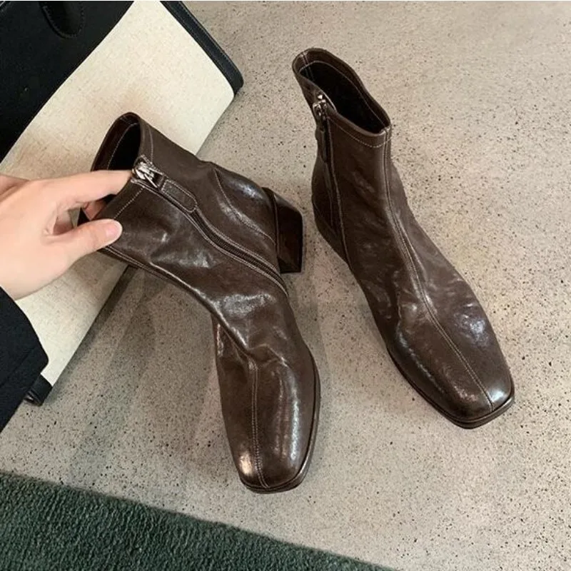 Ethnic Fashion Designers - Sepatu Wanita Baru Desainer Heel Ankle