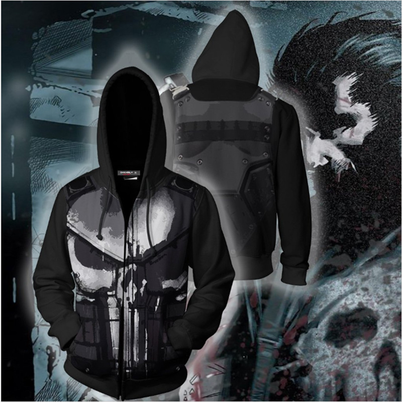 Haori Japanese Jacket - Hoodie Zip-up Punisher Cetak 3D, Sumber