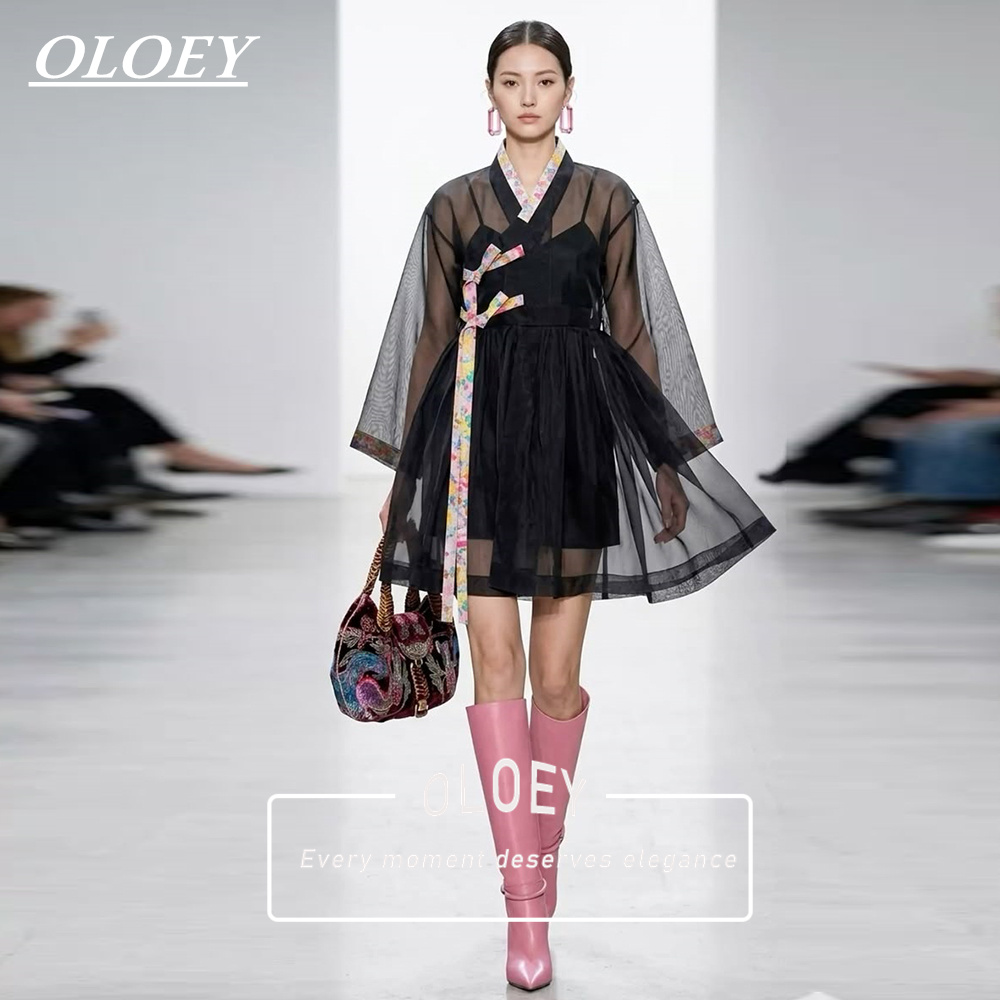 Hanbok Modern Set - OLOEY Set Hanbok Konser Pendek Hitam