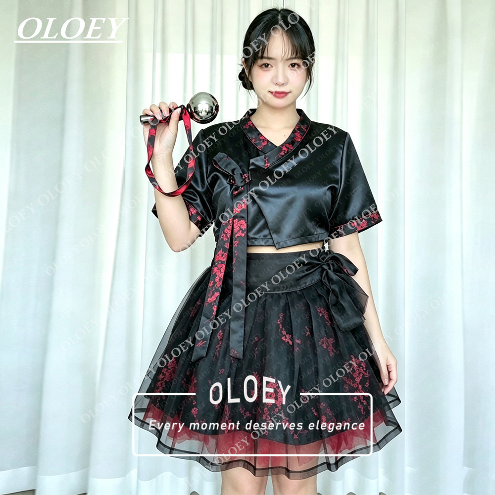 Hanbok Modern Set - OLOEY Set Hanbok Konser Pendek Hitam