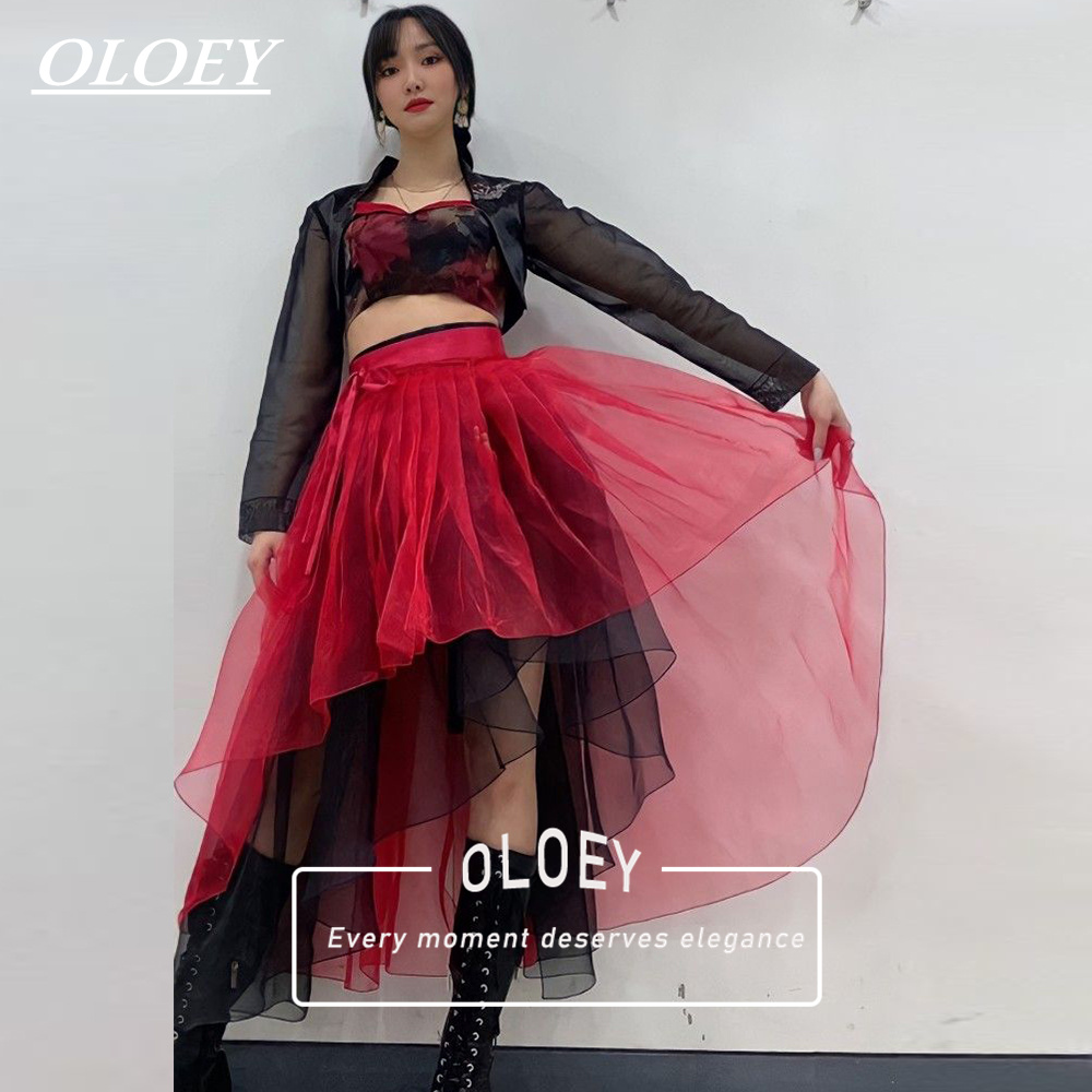 Hanbok Modern Set - OLOEY Set Hanbok Konser Merah Hitam