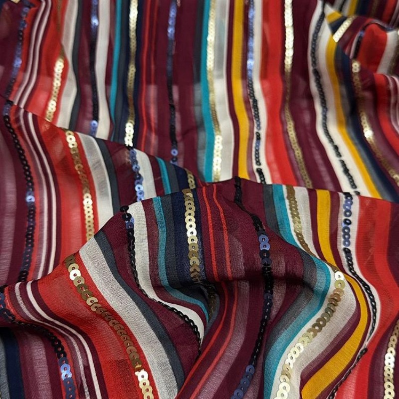 Kain Payet Bordir Bergaris War - Ethnic Fashion Designers ulasan dan harga