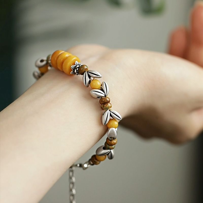 Gelang manik bulat kuning moti - Ethnic Wear Fashion Designer ulasan dan harga