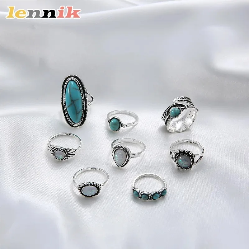 LENNIK Set Cincin Bulu Pirus R - Ethnic Wear Fashion Designer ulasan dan harga