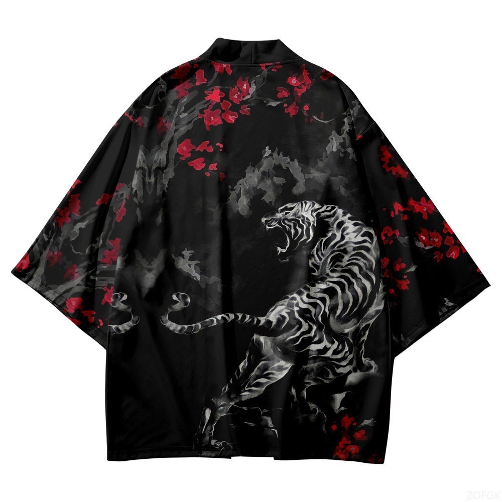 Kimono Hitam Kerah Terbuka Pri - Haori Japanese Jacket ulasan dan harga