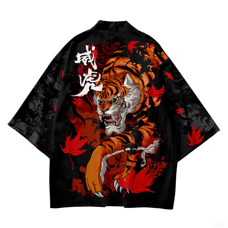 Kimono Hitam Kerah Terbuka Pri - Haori Japanese Jacket ulasan dan harga