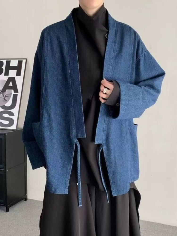 Mantel Denim Gaya Jepang Vinta - Haori Japanese Jacket ulasan dan harga