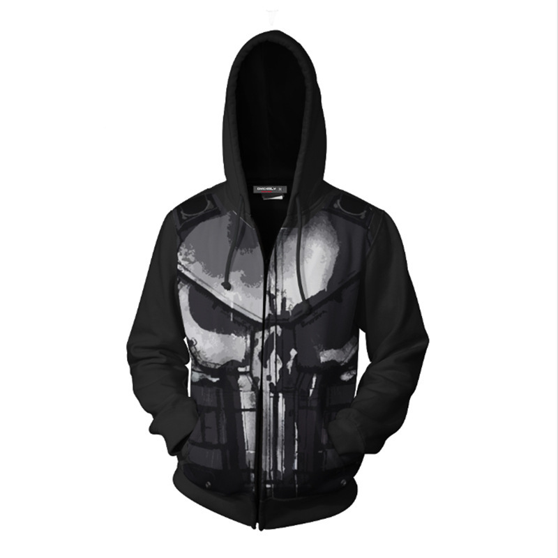 Hoodie Zip-up Punisher Cetak 3 - Haori Japanese Jacket ulasan dan harga