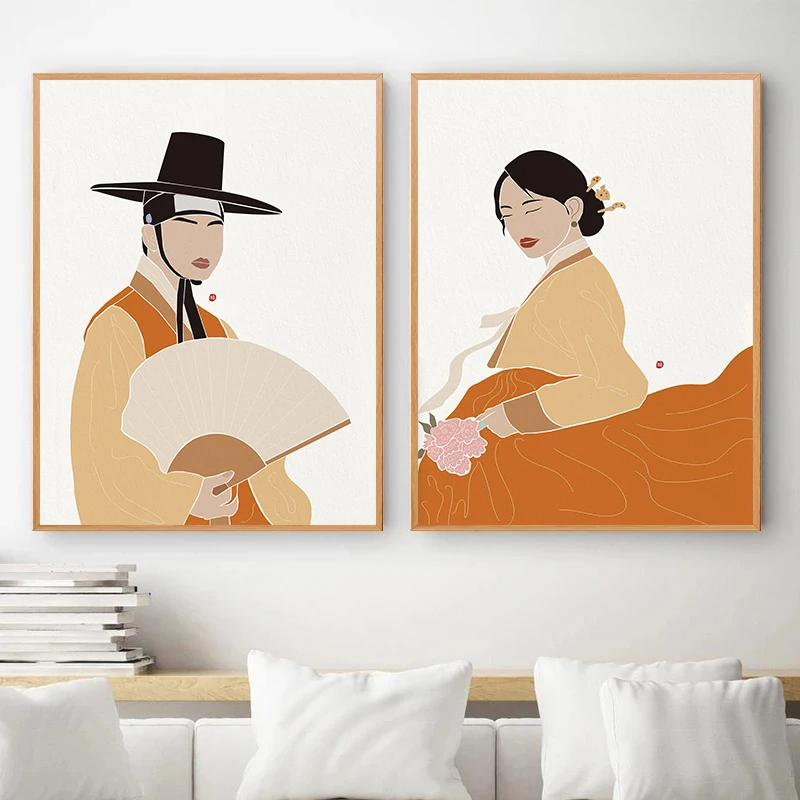 Poster Seni Boho Hanbok Korea  - Hanbok Modern Set ulasan dan harga