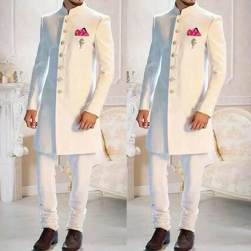 Kerah Tegak Putih Desain Fashi - Ethnic Wear Fashion Designer ulasan dan harga